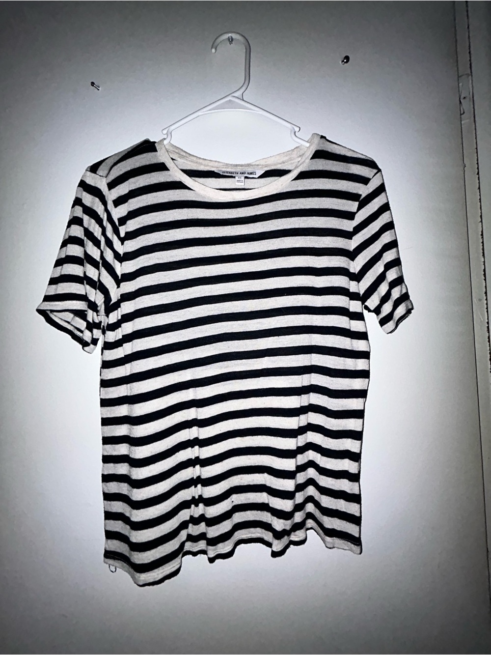Elizabeth and James Black and White Striped Short Sleeve Tee